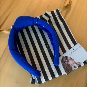 LELE SADOUGHI HEADBAND NEOPRENE KNOTTED BLUE ROYAL NWT
